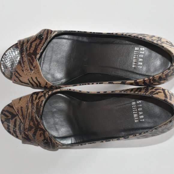 Stuart Weitzman animal print peep toe heels US 7M - Picture 3 of 6